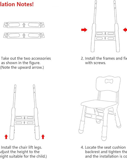 Adjustable Kid Chairs Indoor 3 Level Adjustable Suitable for Children Age 2-6. Maximum load-bearing 220LBS Suitable for Family Classroom and Nursery Child Seat Set (2-Pack-Beige) - LeafyLoom