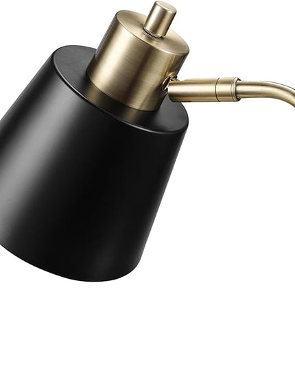 Globe Electric 61000055 18" Desk Lamp, Matte Brass Finish, Matte Black Metal Shade, Pivot Joint, On/Off Rotary Switch on Shade, E26 Base Bulb, Lamp for Living Room, Home Office - LeafyLoom