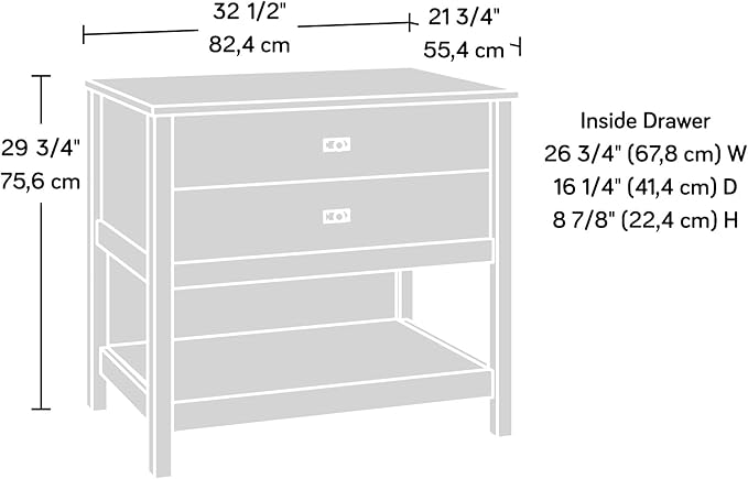Sauder Cottage Road Lateral File, L: 32.44" x W: 21.81" x H: 29.76", Mystic Oak Finish - LeafyLoom