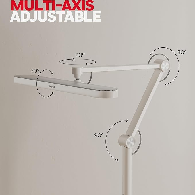 Honeywell LED Floor Lamp Mordern - 05D01 Sunturalux™ Dimmable Floor Lamp for Living Room Standing Lamp with 1500LM, 5000K Eye-Caring Standing Light for Home Office Bedroom White - LeafyLoom