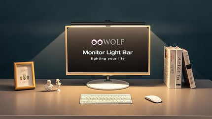 OOWOLF Monitor Light Bar with Backlight CRI≥95, Screen Light Bar, Desk Lamp for Eye-Caring,Dual Light,Filter Blue-Light,3-Color Mode,Memory Dimming,e-Reading Task Lamp,Computer Light for Home Office - LeafyLoom