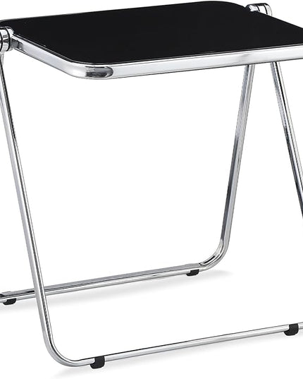 KAIHAOWIN Folding TV Tray Table- Acrylic Foldable Desk No Assembly Required Tiny Desk for Home Office Side Table Small Computer Desk for Small Spaces-Black - LeafyLoom