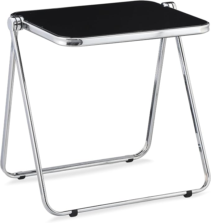 KAIHAOWIN Folding TV Tray Table- Acrylic Foldable Desk No Assembly Required Tiny Desk for Home Office Side Table Small Computer Desk for Small Spaces-Black - LeafyLoom
