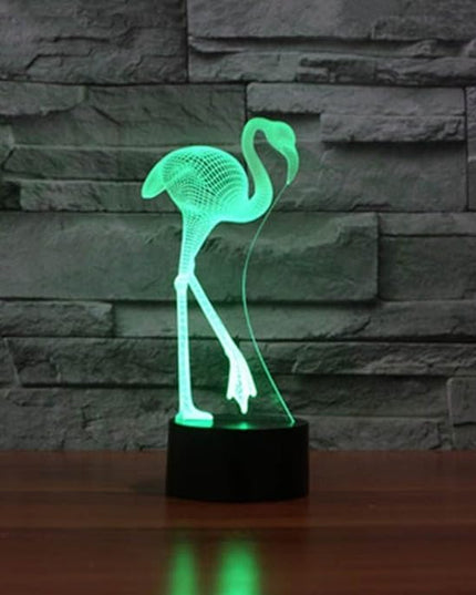 Optical Illusion 3D Flamingos Night Light 16 Colors Changing USB Powered Remote Control Touch Switch Decor Lamp LED Table Desk Lamp Children Kids Christmas Xmas Brithday Gift - LeafyLoom