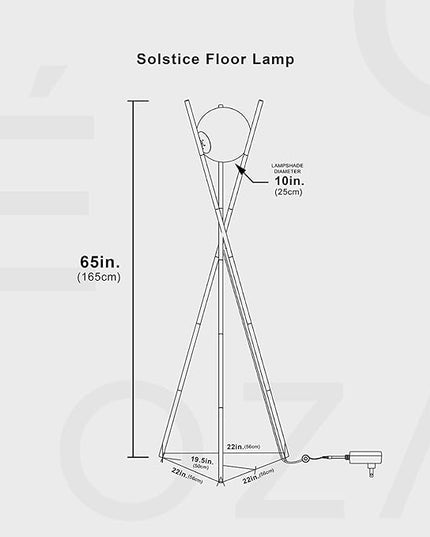 Solstice Glass Globe Floor Lamp - Mid Century Modern Standing Lamp for Living Room, Contemporary Design Standing Dimmable Lamp, Tall Lamp for Bedroom, Living Room, Home Office, Brass Gold - LeafyLoom