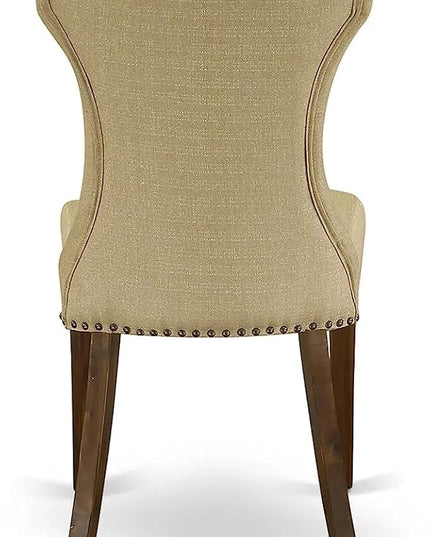 East West Furniture ANGA5-AWA-03 Antique 5 Piece Set for Small Spaces Consist of a Round Dining Room Table with Pedestal and 4 Parson Kitchen Chairs - LeafyLoom