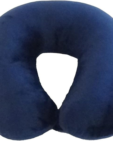 Adult Cozy Soft Microfiber Neck Pillow, Compact, Perfect for Plane or Car Travel, Navy - LeafyLoom