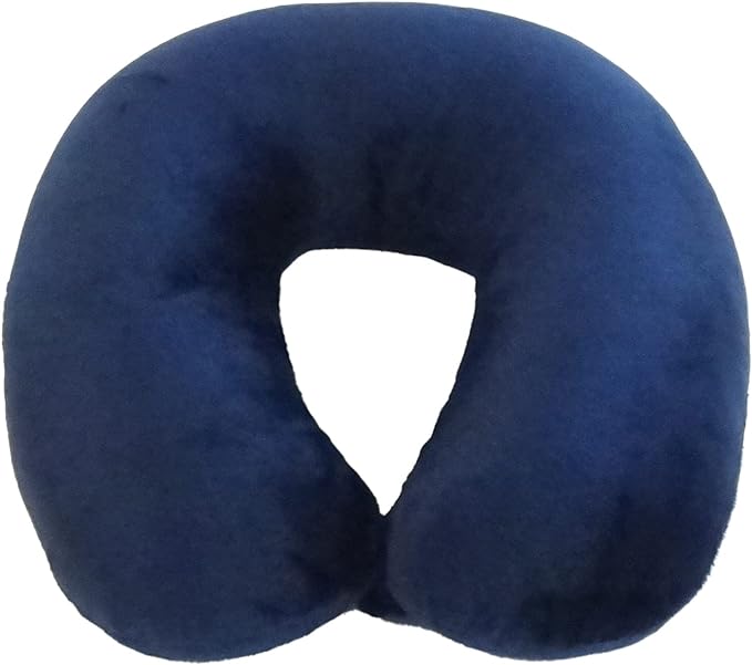 Adult Cozy Soft Microfiber Neck Pillow, Compact, Perfect for Plane or Car Travel, Navy - LeafyLoom
