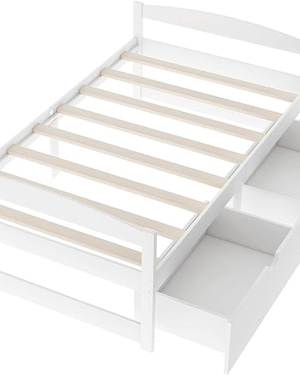 Merax Multifunctional Wood Daybed with Drawers Sofa Storage Bed with Headboard/Space Saving/No Box Spring Needed White - LeafyLoom