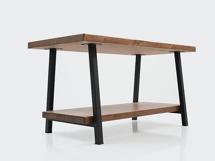 NicBex Coffee Table Wooden Coffee Table with Storage Rectangle Center Tables with Open Shelf and Metal Frame Dining Table for Living Room, Dining Room, Office, and Bedroom,39" W, Walnut - LeafyLoom