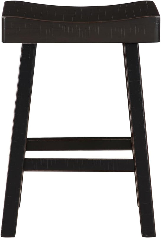 Lexicon Bar Table Set for 3, Small Kitchen table set Kitchen Island Table with 3 Saddle Bar Stools, 4 Piece Dining Table Set for Breakfast Nook, Living Room, Apartment, Counter Height, Black - LeafyLoom