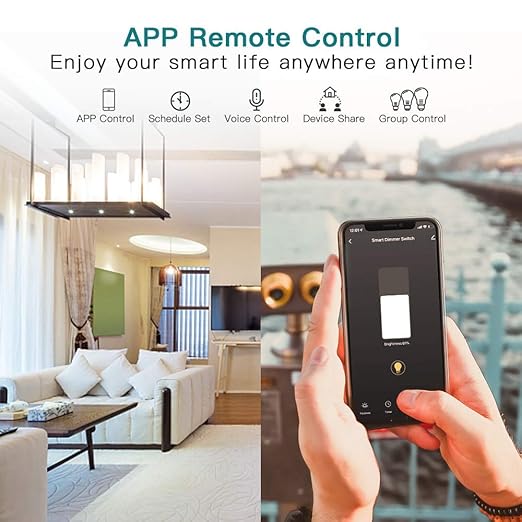 TREATLIFE 3 Way Smart Dimmer Switch 2 Pack, 2 Master Dimmer Switch Compatible with Alexa, Google Assistant, 2.4GHz WiFi Light Switch APP Remote Control, Neutral Wire Needed, Schedule, No Hub Required TREATLIFE