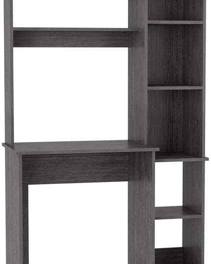 NicBex Laik-DW-00074-DX Desks, 38.7" W x 17.8" D x 63.9" H, Smokey Oak - LeafyLoom