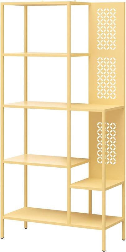 Mr. Kate Annie Metal Bookcase, Sunny Yellow - LeafyLoom