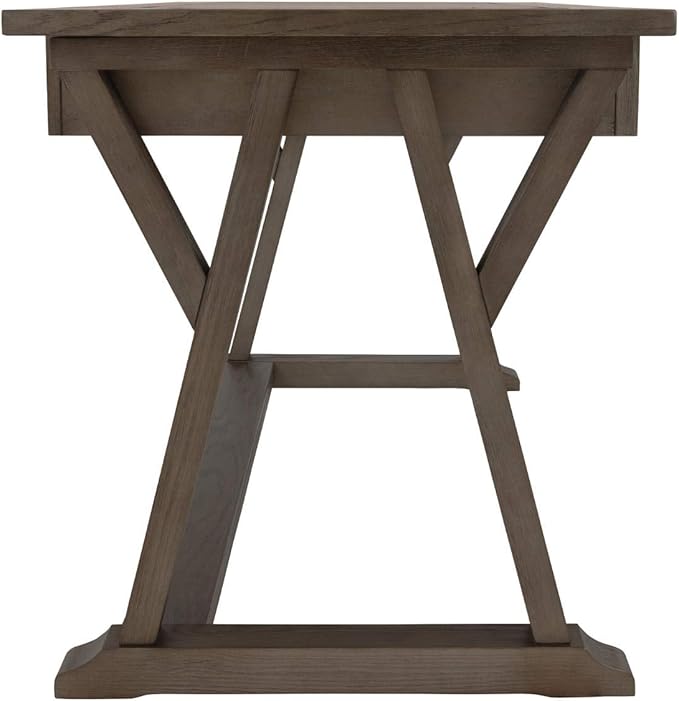 Signature Design by Ashley Luxenford Rustic Farmhouse 60" Home Office Desk with Drawers, Distressed Gray - LeafyLoom