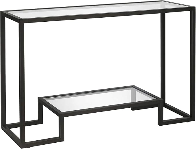 Henn&Hart 47.75" Wide Rectangular Console Table in Blackened Bronze, Entryway Table, Accent Table for Living Room, Hallway - LeafyLoom