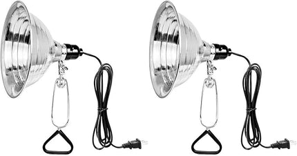 Simple Deluxe Clamp Lamp Light 150 Watt with 8.5 Inch Aluminum Reflector (no Bulb Included), 6 Feet Cord, 2 Pack, Black, New Version - LeafyLoom