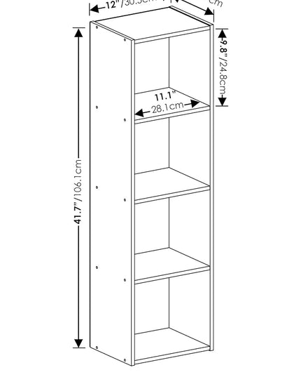 Furinno Luder Bookcase / Book / Storage, 4-Tier Cube, Pink/White - LeafyLoom