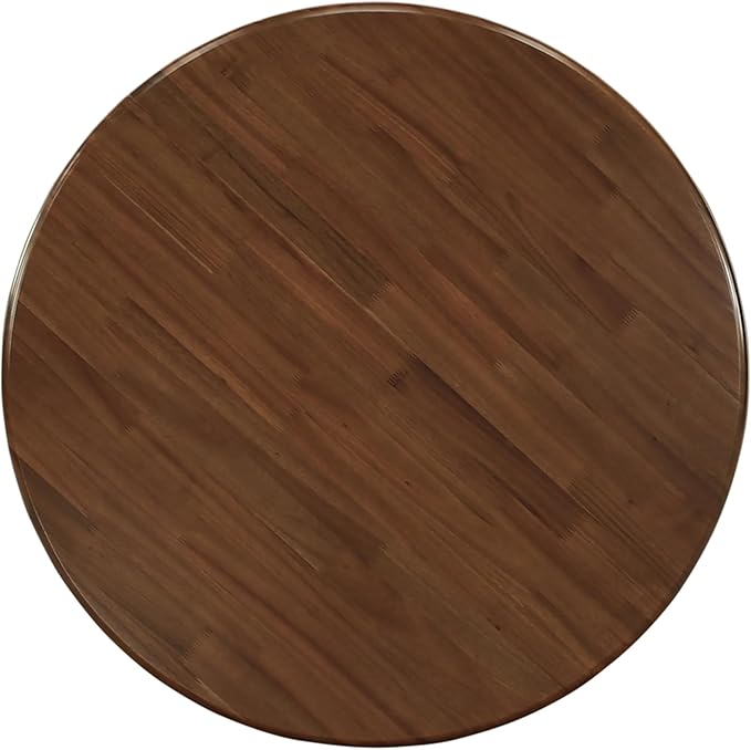 East West Furniture ANAS5-AWA-27 5 Piece Mid Century Dining Set Includes A Dinner Table and 4 Light Gray Faux Leather Parsons Chairs, Antique Walnut, 36x36 Inch - LeafyLoom