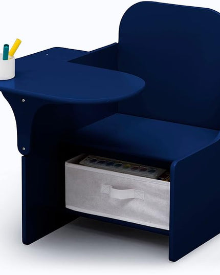 Delta Children MySize Chair Desk with Storage Bin - Greenguard Gold Certified, Navy - LeafyLoom