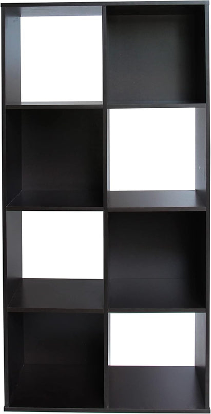 PACHIRA E-Commerce US 8 Cube Storage Organizer, Unit Shelf, Wooden Closet Cabinet, Bookshelf Rack in Study, each cube11.22, DARK BROWN - LeafyLoom