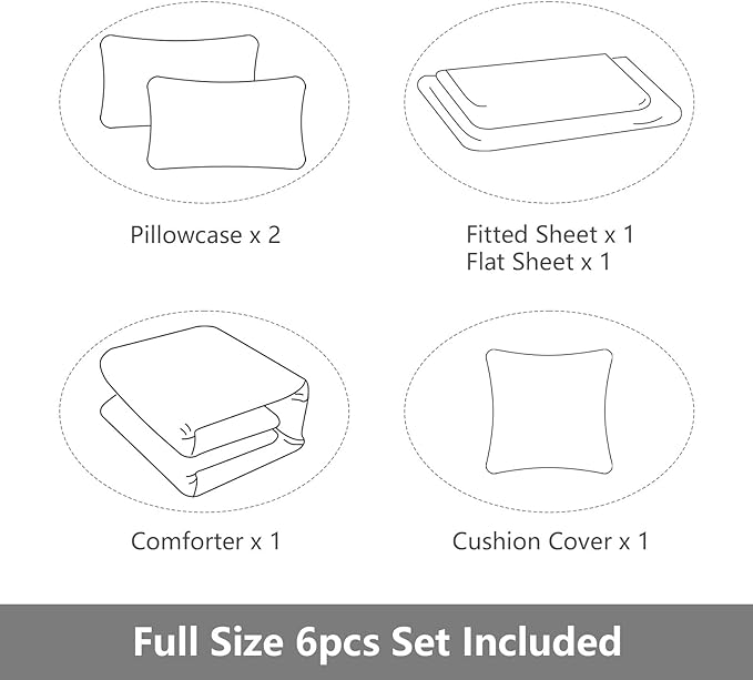 6 Pieces Bed in A Bag Gamer Bedding Set for Boys Kids Adult Gaming Comforters Set,Boys Bed in A Bag Set Full Size Comforter with Fitted Shee Flat Sheet Pillowcase pillowsham,DJTH5025Full - LeafyLoom