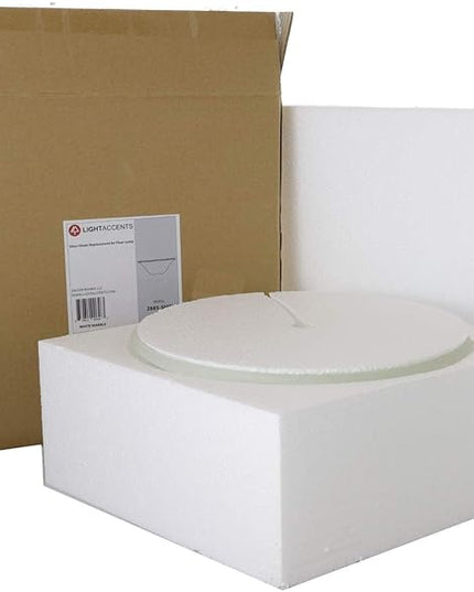 LIGHTACCENTS Alabaster White Glass Lamp Shade Replacement for Floor Lamp - Lamp Shade for Floor Lamps with Medium Base E26 Socket- Floor Lamp Shade - Floor Lamp Replacement Glass (White Marble) - LeafyLoom