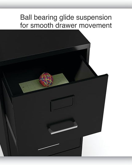 Alera 2806262 14 in. x 18 in. x 24.1 in. Soho 2-Drawer Vertical Letter File Cabinet - Black - LeafyLoom