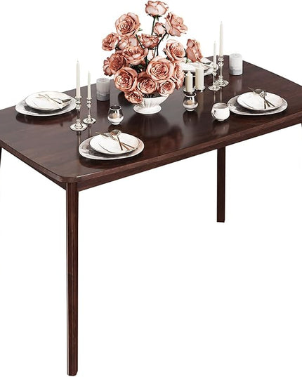 KKL Malaysian Oak Dining Table, 47" Kitchen Table for 2, Mid Century Modern Wood Dining Table, Easy Assembly, Coffee - LeafyLoom