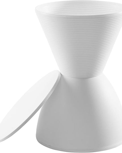 Modway Haste Contemporary Modern Hourglass Accent Stool in White - LeafyLoom