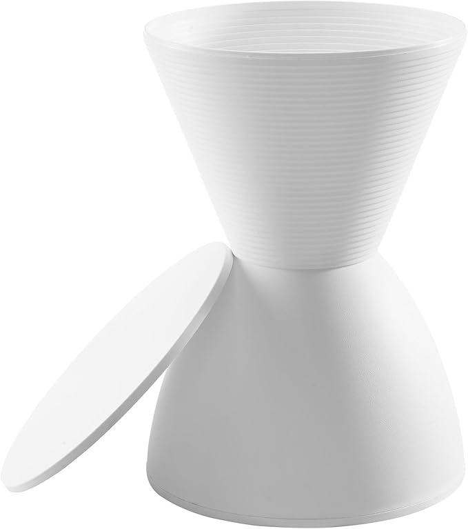 Modway Haste Contemporary Modern Hourglass Accent Stool in White - LeafyLoom