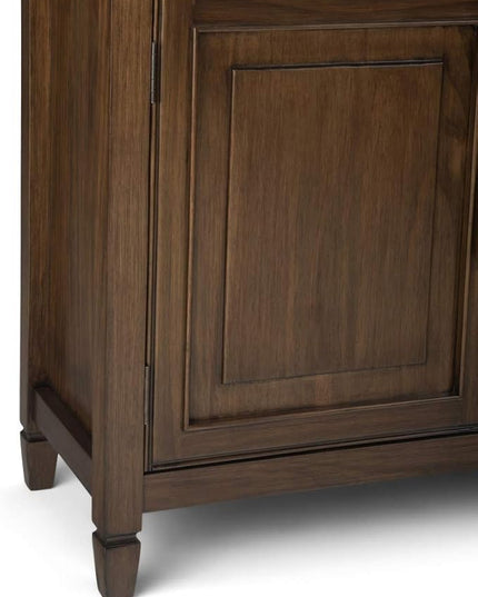 SIMPLIHOME Connaught SOLID WOOD 40 Inch Wide Traditional Storage Cabinet in Rustic Natural Aged Brown, For the Living Room, Entryway and Family Room - LeafyLoom