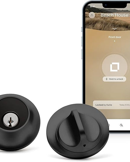 Level Lock Smart Lock - World's Smallest Smart Lock - Level App for iOS & Android - Works with Apple Home (Matte Black) Level