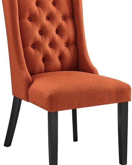 Modway Baronet Button Tufted Fabric, One Dining Chair, Orange - LeafyLoom