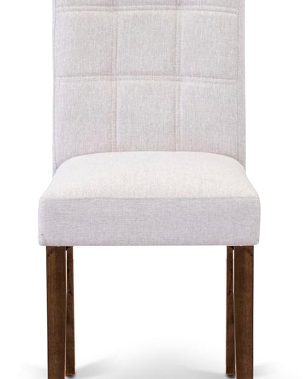 East West Furniture ANAS3-AWA-08 3 Piece Kitchen Set Contain A Modern Table and 2 Mist Beige Linen Fabric Upholstered Dining Chairs, Antique Walnut, 36x36 Inch - LeafyLoom