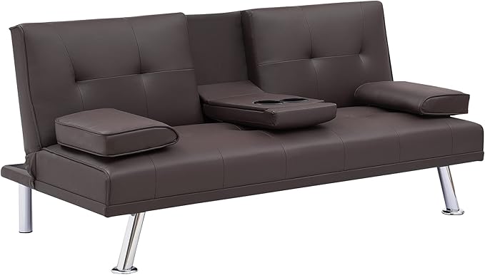 NicBex Rose-SF-00544-DX Sofas, 67" W x 31" D x 33" H, Brown - LeafyLoom