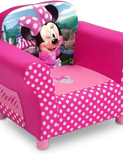 Delta Children Kids Character Upholstered Chair, Minnie Mouse - LeafyLoom