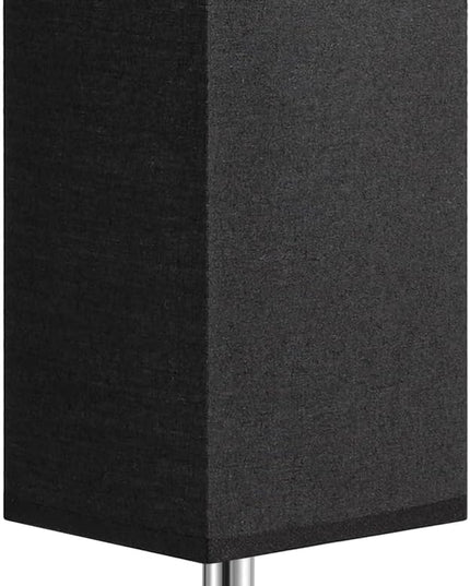Black Small Table Lamp for Nightstand - Bedside Lamps for Nightstand, Minimalist Bedroom Lamp with Sliver Base, Desk Reading Lamp for Kids Room Living Room Office - LeafyLoom