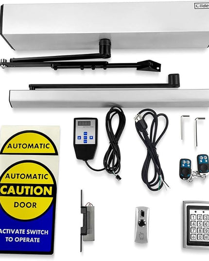 Olideauto Electric Can Opener for Disabled+550LBS Electric Strike+Waterproof Metal Access Keypad+Metal Push Switch Olideauto
