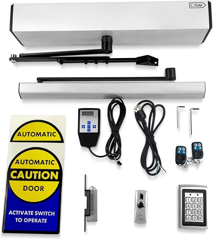 Olideauto Electric Can Opener for Disabled+550LBS Electric Strike+Waterproof Metal Access Keypad+Metal Push Switch Olideauto