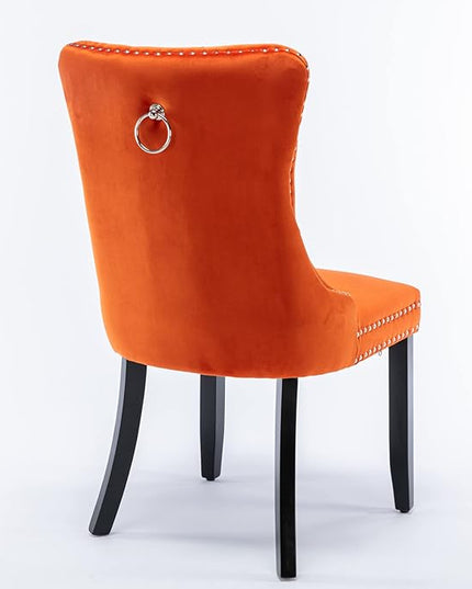 NicBex Haerin-SD-00094-LWJ Dining Chairs, 25.5"x19.7"x37.4", Orange - LeafyLoom