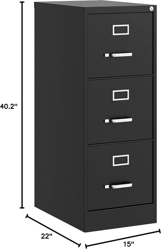 Lorell Fortress Commercial File Cabinet, Black - LeafyLoom