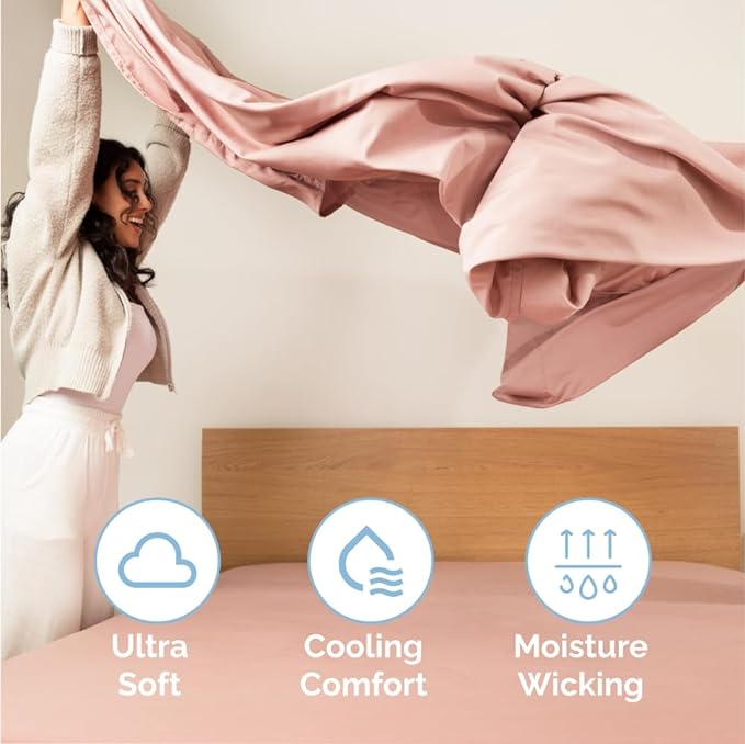 Full Size 4 Piece Sheet Set - Comfy Breathable & Cooling Sheets - Hotel Luxury Bed Sheets for Women & Men - Deep Pockets, Easy-Fit, Extra Soft & Wrinkle Free Sheets - Mauve Oeko-Tex Bed Sheet Set - LeafyLoom