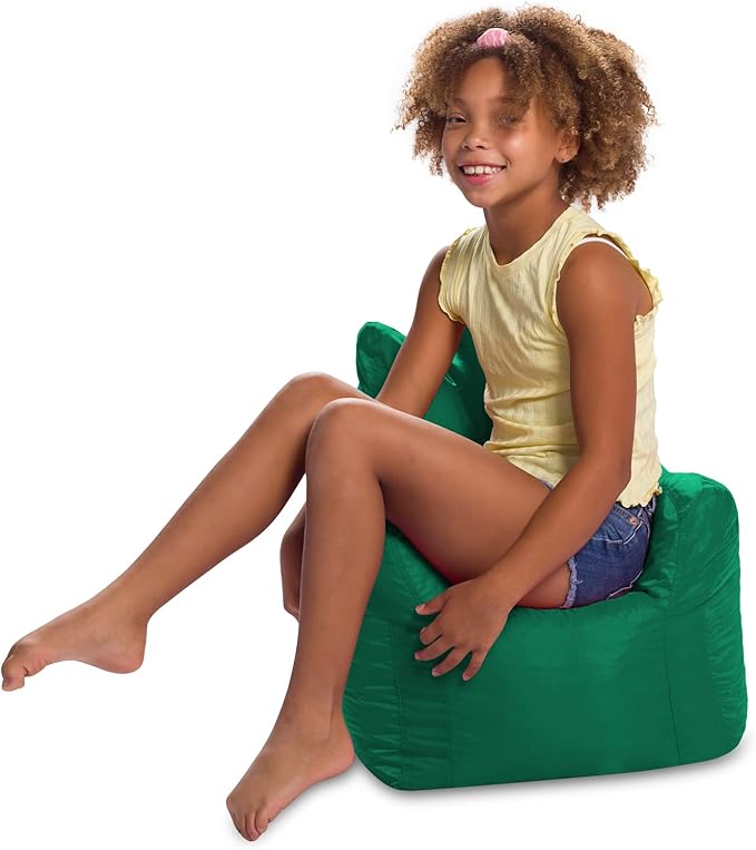 Posh Creations Structured Comfy Bean Bag Chair for Gaming, Reading, and Watching TV, Pasadena Chair, Microsuede - Tide Pool - LeafyLoom