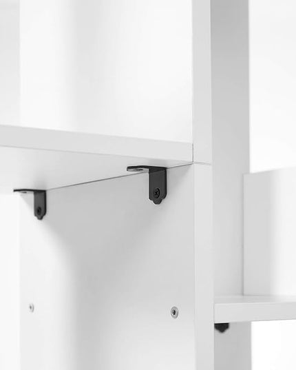 VASAGLE Bookshelf, Tree-Shaped Bookcase with 13 Storage Shelves, Rounded Corners, 9.8”D x 33.9”W x 55.1”H, White ULBC067W01 - LeafyLoom