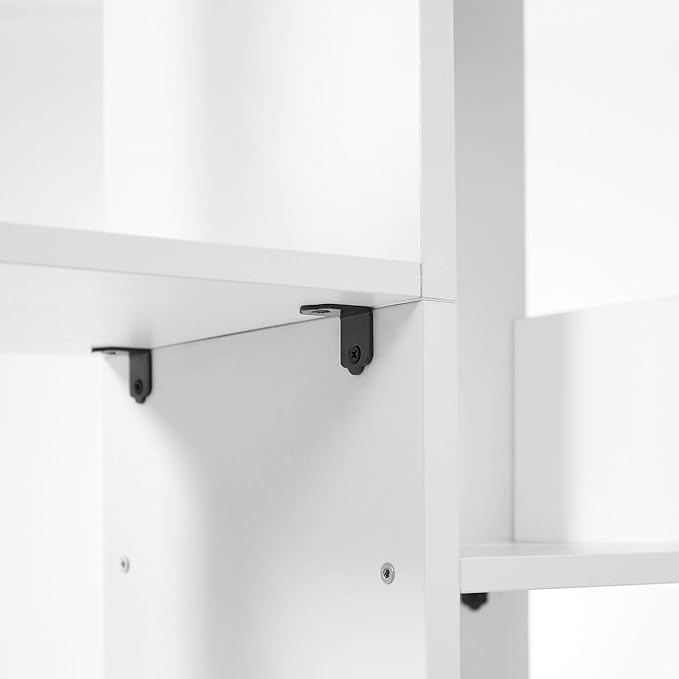 VASAGLE Bookshelf, Tree-Shaped Bookcase with 13 Storage Shelves, Rounded Corners, 9.8”D x 33.9”W x 55.1”H, White ULBC067W01 - LeafyLoom