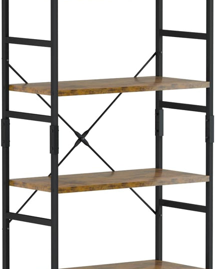 NUMENN 6 Tier Bookshelf, Tall Bookcase Shelf Storage Organizer, Modern Book Shelf for Bedroom, Living Room and Home Office, Vintage - LeafyLoom