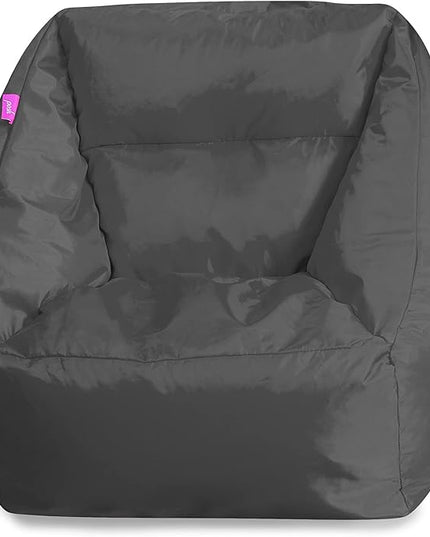 Posh Creations Structured Comfy Seat for Playrooms and Bedrooms, Large Bean Bag Chair, Coronado Chair, Charcoal Gray - LeafyLoom