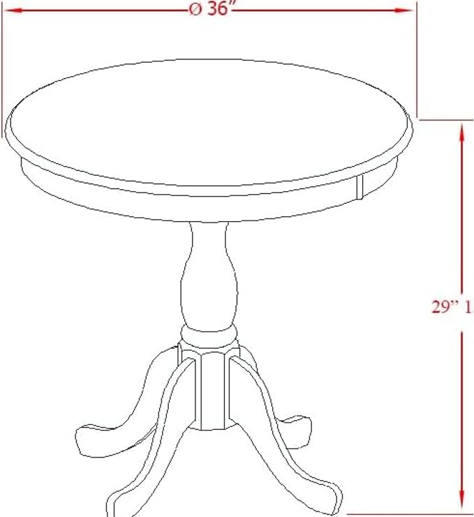 East West Furniture AMSI3-BCH-21 3 Piece Dinette Set for Small Spaces Contains a Round Kitchen Table with Pedestal and 2 Blue Linen Fabric Parson Dining Chairs, 36x36 Inch - LeafyLoom