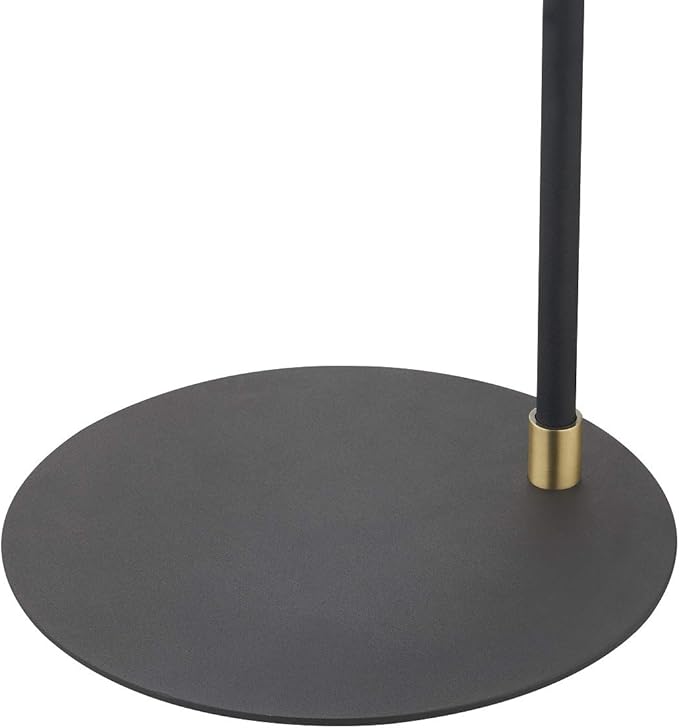Black Floor Lamp, Contemporary Standing Lamp with Hanging Bubble Glass Lamp Shade, Industrial Light for Living Room Bedroom Farmhouse - LeafyLoom